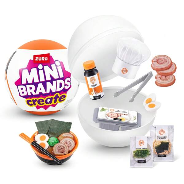 ZURU ZURU Mini Brands Create MasterChef Series 1 Capsule- Real Miniature MasterChef Creations Collectible Toy, Capsules Of Mystery MasterChef Food Items And Accessories, For Kids, Teens