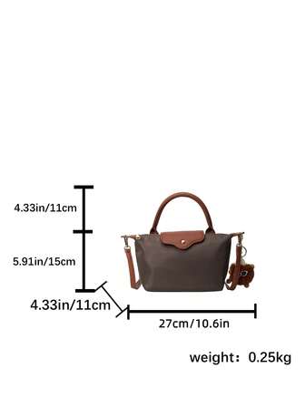 På vintern är Mini The New Fashionable Handbag med kontrastfärgsdesign, axelväska i vattentätt nylontyg, fyrkantig väska och grönsakskorgväska lämplig för pendling till jobbet, fester och helgdagar. Storlek: Lång: 7,5 tum * Bredd: 2,4 tum * Längd: 3,9 tum