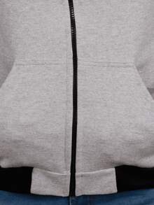 Sweatshirt Coat Cold Weather Blouse Sports Jacket Open Tracksuit - Grey - View 4