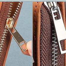 商务拉链组合笔记本 A5 活页记事本，多功能仿皮会议笔记本，带卡槽和手机支架，学校用品，返校 - A5 loose-leaf style - 查看 6