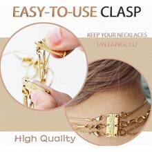DDG Layering Necklace Clasp,18 K Gold And Silver Separator For Stackable Necklaces Accessories Women/Buckles - 三金 - 查看 3