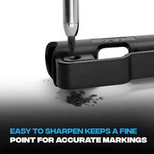 OX Tools Pro Tuff Carbon Marking Pencil With Holder, Sharpener, & Belt Clip - Heavy Duty Mechanical Pencil Ideal For Carpenters, Woodworking And Construction, OX-P 503201