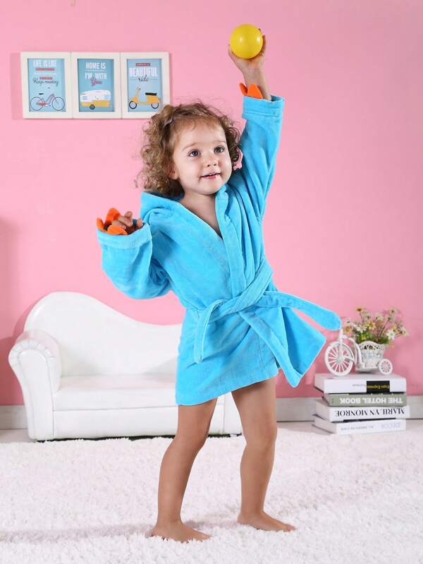 MICHLEY 1PC Children's Green Dinosaur Hooded Cute Bathrobe Soft And Comfortable Suitable For Bath, Swimming Pool, Home