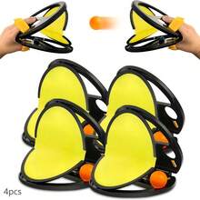 户外游戏套装 户外游戏套装 投掷和接球游戏套装 户外运动球拍 掌心球 适合训练协调性 生日派对和家庭聚会 耐用的 ABS 塑料，配有抗撕裂尼龙面料