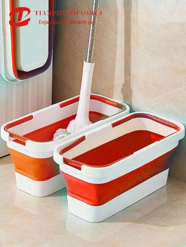 TIANPINGZHAOHUI 49x22cm Red Foldable Balance Harmony Outdoor Bucket, Car Washing Bucket, Mop Bucket, Portable Water Bucket, Travel Bucket