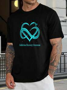Camiseta de recuperación de adicciones - Apoya la sobriedad, la esperanza y la fuerza | Camiseta de algodón negro para hombres y mujeres | Muestra tu resiliencia, inspira a otros | Ropa de recuperación - Negro - Ver 1