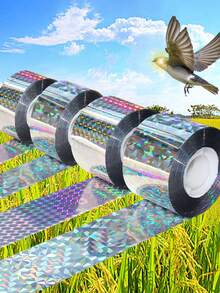 1 Roll Reflective Bird Repellent Tape, Colorful Reflective Bird Deterrent Tape, Effective Reflective Material For Driving Away Birds, Suitable For Outdoor Trees, Orchards, Gardens, Yards, Balconies And Other Locations - Multicolor - View 3