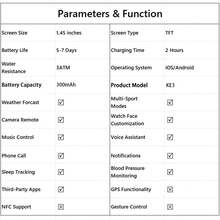 EIGIIS 1 件男士黑色智能手表(接听/拨打电话),1.45 英寸高清大屏幕坚固智能手表,带手电筒 100 多种运动模式睡眠监测计步器闹钟相机手表,兼容 iOS Android 手机 - 黑色 - 查看 11