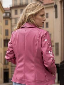 Women's Vintage PU Locomotive Jacket (Embroidered) - The Perfect Jacket For Everyday Casual Wear, Both Elegant And Stylish For The Spring And Fall Seasons