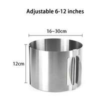 Verstellbarer Kuchenring zum Backen, 430 Edelstahl, 6–30 cm, Teleskop-Mousse-Ring, rostfrei, mit Skala, 3D-Kuchen-Backformen