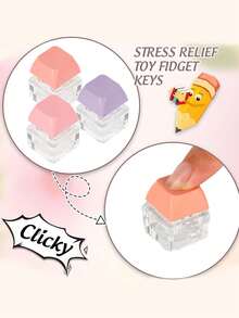 1/2/3/5个装减压键盘钥匙扣，附赠礼品袋，带音效的指尖玩具，派对小礼物，减压玩具，舒缓压力玩具，手指玩具，抗压玩具，钥匙扣，手指钥匙链，手指钥匙圈，生日、万圣节、圣诞节的理想礼物，派对小礼物，万圣节装饰，适合多动症患者，圣诞节礼物 - 彩色 - 查看 9