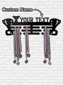 1 szt. DIY Stojak na medale, nagrody i wstążki, modny wzór trofeów, wykonany z metalu, wieszak na medale z imieniem do wystroju domu, salonu, dekoracji wnętrz, pokoju, sypialni, prezentu na Dzień Ojca, prezentów dla sportowców, dekoracji na zakończenie roku szkolnego, dekoracji akademika, nadruku graficznego