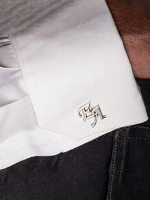 1 Par de gemelos minimalistas con letra mayúscula personalizada,gemelos con placa de nombre personalizada para hombres,gemelos de traje chapados en oro de 18K con diseño personalizado,regalo elegante para novio,regalo del Día del Padre,regalo del Día de San Valentín,regalo de Navidad
