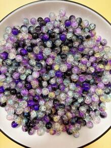 Un set de 50/100/150 cuentas de cristal con efecto de agrietado de colores variados - Cuentas de cristal brillantes redondas de 10mm, aptas para manualidades de joyería, pulseras, collares, aretes - Variedades cuidadosamente seleccionadas, sin necesidad de energía, productos de cuentas de cristal