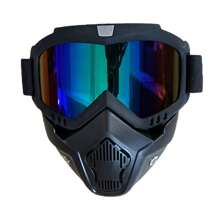 1Pc Motorcycle Goggles Riding Goggles Moto Glasses Motorbike Removable Face Mask Motocross Fog-Proof Goggles Mouth Filter Adjustable Non-Slip Motorcycle Accessories Summer Rider Gifts