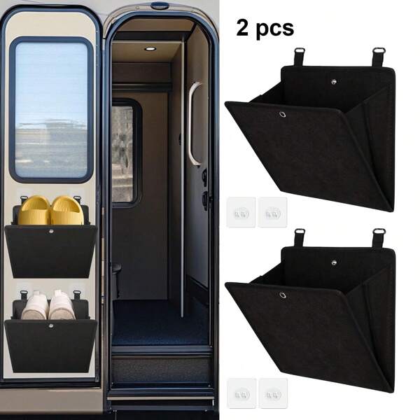 2/4 piezas Organizador de zapatos de pared, Estante de almacenamiento de zapatos para RV, Estante de zapatos sobre la puerta para organizador de zapatos interior, Almacenamiento y organización de RV con bolsillos profundos grandes para caravana, Organizadores de armario ahorradores de espacio para espacios estrechos