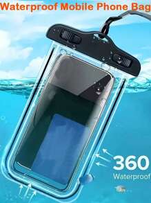 Étui de téléphone portable transparent et lumineux, étanche, avec écran tactile lumineux, pour la natation, le rafting, les sources chaudes et la plongée