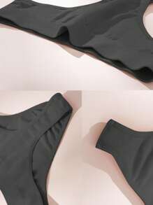 6 piezas de bragas sin costuras, tangas sexys de unicolor, bragas de cintura baja, tangas suaves con gran elasticidad, ropa interior de lencería