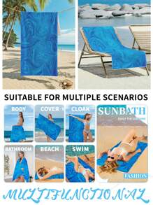 1 Pc Of Ultra-Soft Breathable Beach Towel, Microfiber Beach Towel, Quick-Drying Towel Suitable For Outdoor Beach Towel Yoga Running Portable Outdoor Bath Towel
