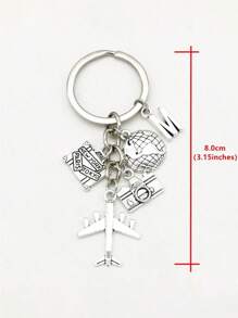 26 Letters Unisex Airplane Alloy Keychain, Street Fashion Airplane, Globe, Camera Metal Keychain Accessories, Best Friend Travel Accessories Pendant Gifts, Fashion Keychains, Car Keychains, Interesting Keychains, Men's Accessories, Women's Accessories, Ideal Holiday Gifts For Travel Enthusiasts, Suitable For Daily Wear, Mobile Phones, Backpacks, Fashion Pendant Accessories, Holiday Gifts, Birthday Gifts, Father's Day Gifts School Cartoon