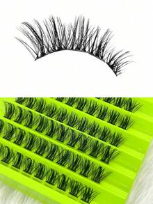 Hinarin 100 片 D 卷簇状睫毛延长片 纤细 10-16 毫米混合尖刺单根睫毛延长片 柔软卷曲蓬松自然外观尖头簇状睫毛延长片 可在家中或外出时 DIY