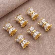 1/2/3件18k镀金珠帽锆石双花珠帽花丝花珠黄铜珠隔片双头珠帽适用于珠宝制作手链耳环用品女士 - 彩色 - 查看 17