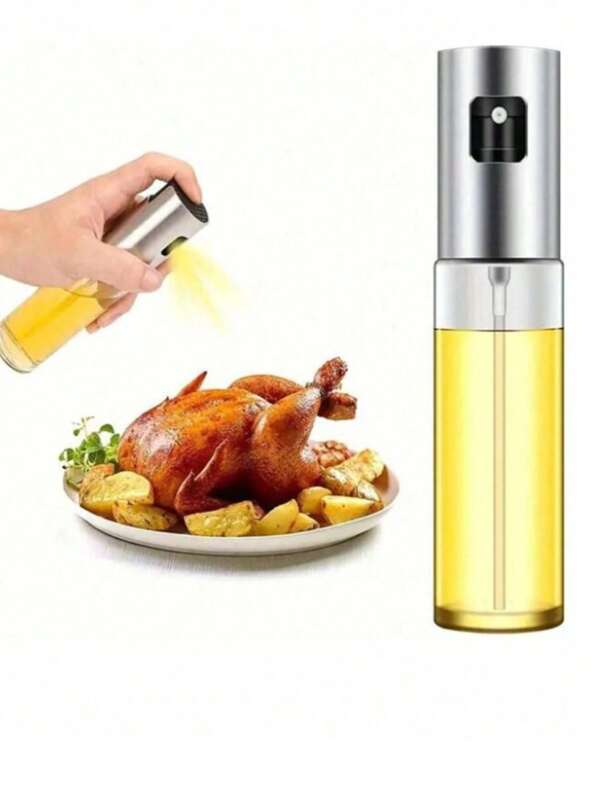 1 bouteille d'huile en verre pulvérisée sous pression, bouteille d'huile pour barbecue ménager, burette d'huile atomisée, bouteille de pulvérisation d'huile réglable pour barbecue extérieur, pulvérisateur d'huile comestible/d'olive, convient pour friteuse à air, ustensiles de cuisine ménagers (plusieurs couleurs au choix)