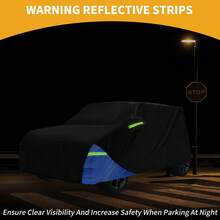 Car Cover Waterproof All Weather 210D, UV Sun Rain Protection, With Left Side Zipper - Black Blue for Kia Soul - View 3