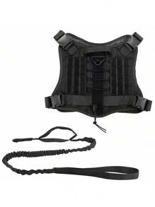 Tactical Dog Harness For Large Dogs, Tension Free Adjustable Pet Harness, Reflective Work Training Harness, Molle Vest With Handle, Easy Controllable Blast-Proof, Hook And Loop Panel, Pet Vest Style Dog Harness