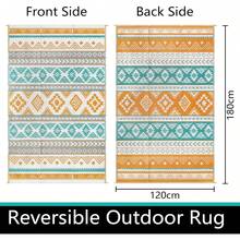1PC Outdoor Rug Waterproof Garden Patio Rugs Plastic Straw Mats Reversible Garden Carpet Mat Outdoor Lightweight Portable Picnic Blanket For Camping RV Deck Beach Balcony BBQ - 黃色 - 查看 2