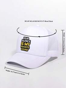 1pc Unisex Printed Letter "IS MY" Pattern Truck Driver Cap, Women & Men Outdoor Sports Racing Casual Mesh Snapback Baseball Hat, Breathable Sun Hat For Daily Use, Outing, Travel, Hiking, Beach