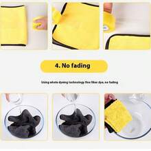 1pc Extra Large Microfiber Car Wash Towel, Absorbent, Non-Shedding, Scratch-Free For Automotive Glass And Surface Cleaning - Multicolor - View 9