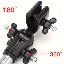 Regulowany uchwyt na parasol ze stali nierdzewnej do wózka inwalidzkiego i roweru – składana konstrukcja z obrotowym złączem, ochrona przed słońcem i deszczem, akcesoria do wózków dziecięcych, rama w 100% metalowa, czarny, wielofunkcyjny uchwyt na parasol | Konstrukcja łącząca | Konstrukcja ze stali nierdzewnej