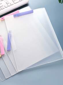 1pc Rotating Double Clip File/Paper Holder With Transparent Sliding Clips, Student Test/Document Storage Organizer,Back To School,School Supplies