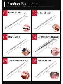 Stainless Steel Tongue Scraper, Cleaner Set With U-Shaped Tongue Scraper For Oral Care - Multicolor - View 6