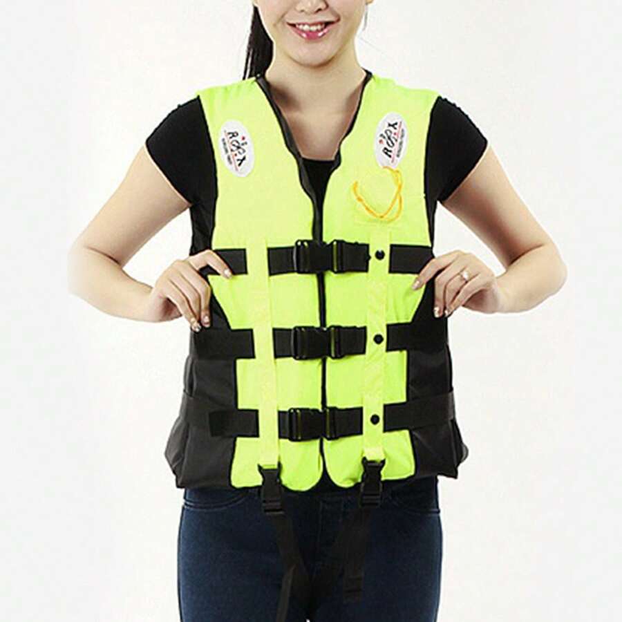 S M L XL XXL XXXLStock Adult Buoyancy Aid Sailing Kayak Boating Life Jacket Vest With A Whistle Attached - Fluorescent Green - View 1