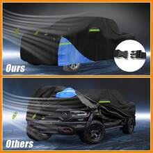 Car Cover Waterproof All Weather 210D, UV Sun Rain Protection, With Left Side Zipper - Black Blue for Dodge for Ram - View 5