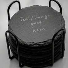 Slate Coasters, Drink Coasters, Engraved Rock Stone Coasters, Custom Handmade Wedding Gift Set, Personalized Housewarming, Bar, Beer Favors