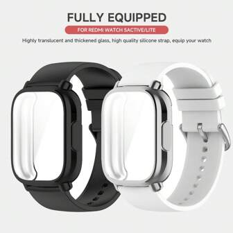 1 pièce Étui TPU + Sangle Pour Redmi Watch 5 Bande Active Protecteur d'écran souple Compatible avec Redmi Watch 5 Lite Bracelets de montre en silicone respirants pour sport