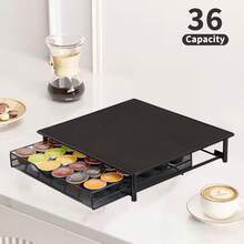 NetHong Coffee Machine Stand & Capsule Pod Holder Storage Drawer Nes Presso, Dol Ce Gusto - Black - View 4