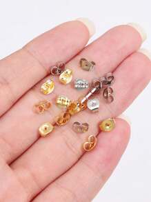 WGRXIRANYKM 20/100 piezas Mariposa de tono dorado y plateado Atrás de pendientes Pasador de oreja Tope Suministros de fabricación de joyas DIY
