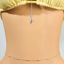 2 Stücke Körperkette für Damen, Bikini-Kette & ovale perlenbesetzte Taillenkette, vielseitige Anhänger Bikini-Kette, Halter-BH-Kette, sexy Boho Strand Bikini