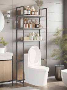 1 pieza Estantería de almacenamiento popular para el inodoro, de estilo minimalista, de fácil montaje para organizar el baño, decoración del hogar