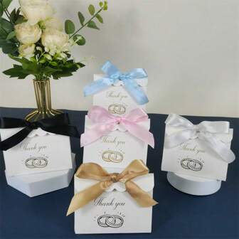 10 piezas Nuevas cajas de regalo creativas y simples con estampado en bronce como detalles para bodas, cajas de regalo para fiestas de cumpleaños, empaque de cosméticos