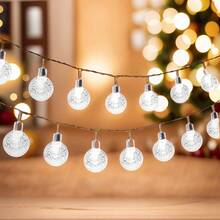 100 LED Solar Crystal Ball String Lights With 8 Lighting Modes - Warm Yellow Glow For Halloween, Christmas, Garden, Yard & Party Decorations, IP44 Solar-Powered Outdoor Decor, 20/50LED Options, Intelligent Light Strip, Perfect For Bar Tent & Camping Setup, Garden Lights Decorative Lights Solar Lights, Lights For Decoration