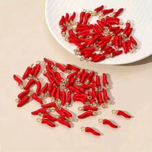 50 piezas Divertidos dijes de pimiento rojo 3D multicolor, adecuados para hacer aretes, collares, pulseras y llaveros - Accesorios de joyería con estilo picante para manualidades