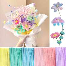 Limpiapipas para manualidades de flores, tallos de chenilla en tonos pastel para proyectos de arte DIY y regalos creativos (6 colores), kit a granel de limpiapipas esponjosos para hacer flores, ideal para decoración de fiestas