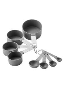 8pcs Measuring Cups & Spoons Set, Stackable Cups And Spoons, Nesting Measure Cups With Stainless Steel Handle, Kitchen Gadgets For Cooking & Baking