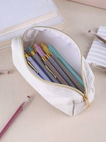 1 pieza Bolsa de lápices de pana con transferencia térmica personalizada, estuche de lápices personalizado con texto personalizado - gran capacidad, bolsa de almacenamiento, de vuelta a la escuela, útiles escolares