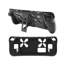 1 set d'étui en silicone pour Steam Deck avec 2 capuchons de joystick, design incurvé, nervures amortissantes à l'intérieur, antichoc, résistant aux rayures, antidérapant, résistant à la transpiration